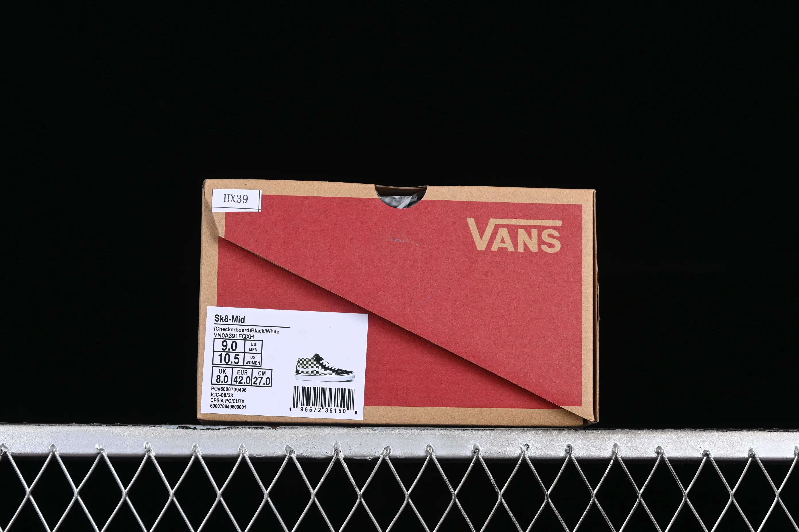 All categories Vans Vans series Vans Mid Vans China Vans Sk8-Mid black and white checkerboard mid-top casual sneakers VN0A391FQXH